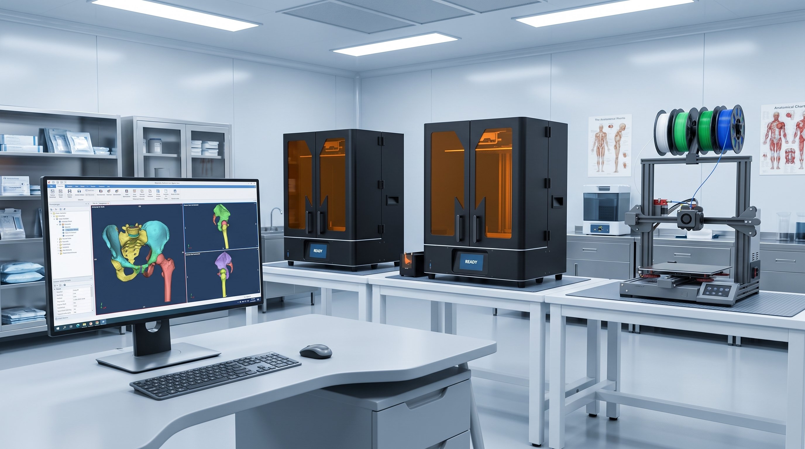 Laboratorio di stampa 3D all'interno di una struttura sanitaria